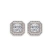 Real Sterling Silver princess cut stud Earrings
