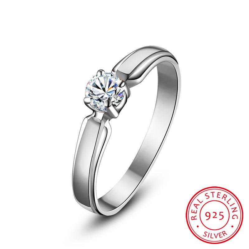 925 Sterling Silver Engagement Ring With Cubic Zirconia