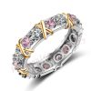 925 Sterling Silver Pink Band Rings